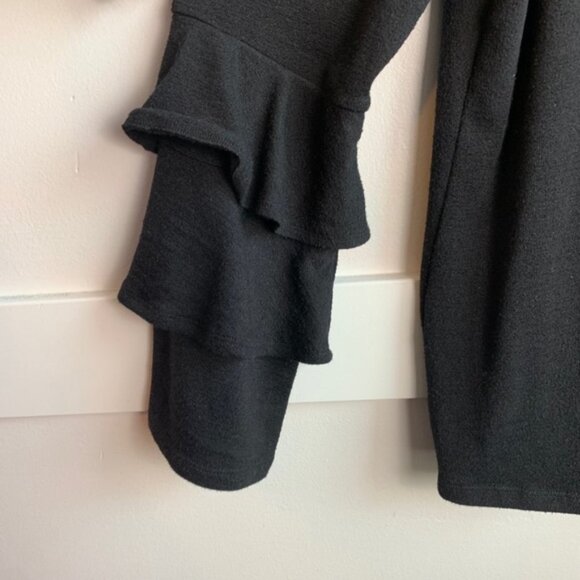 STYLE & CO Black Triple Bell Long Sleeve Blouse - Picture 5 of 5